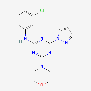 N-(3-chlorophenyl)-4-(4-morpholinyl)-6-(1H-pyrazol-1-yl)-1,3,5-triazin-2-amine