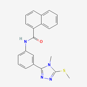 molecular formula C21H18N4OS B3437182 N-{3-[4-methyl-5-(methylthio)-4H-1,2,4-triazol-3-yl]phenyl}-1-naphthamide 