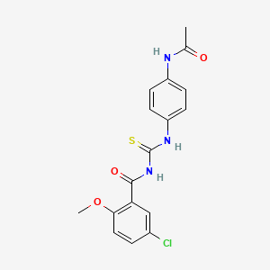 molecular formula C17H16ClN3O3S B3437185 N-({[4-(acetylamino)phenyl]amino}carbonothioyl)-5-chloro-2-methoxybenzamide 