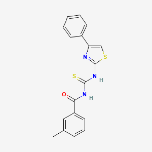 molecular formula C18H15N3OS2 B3437186 3-methyl-N-{[(4-phenyl-1,3-thiazol-2-yl)amino]carbonothioyl}benzamide 