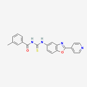 molecular formula C21H16N4O2S B3437199 3-methyl-N-({[2-(4-pyridinyl)-1,3-benzoxazol-5-yl]amino}carbonothioyl)benzamide 