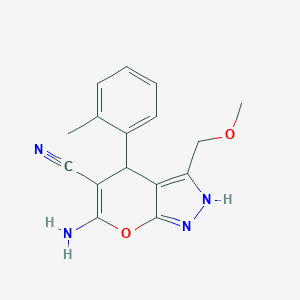 6-Amino-3-(methoxymethyl)-4-(2-methylphenyl)-2,4-dihydropyrano[2,3-c]pyrazole-5-carbonitrile
