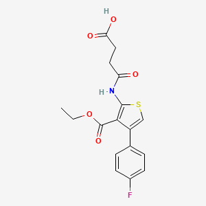 molecular formula C17H16FNO5S B3437213 4-{[3-(ethoxycarbonyl)-4-(4-fluorophenyl)-2-thienyl]amino}-4-oxobutanoic acid 