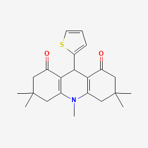 molecular formula C22H27NO2S B3437220 3,3,6,6,10-pentamethyl-9-(2-thienyl)-3,4,6,7,9,10-hexahydro-1,8(2H,5H)-acridinedione 