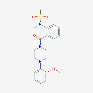 molecular formula C20H25N3O4S B3437234 N-(2-{[4-(2-methoxyphenyl)-1-piperazinyl]carbonyl}phenyl)-N-methylmethanesulfonamide 