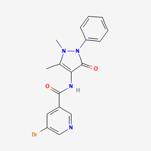 molecular formula C17H15BrN4O2 B3437248 5-bromo-N-(1,5-dimethyl-3-oxo-2-phenyl-2,3-dihydro-1H-pyrazol-4-yl)nicotinamide 