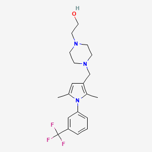 molecular formula C20H26F3N3O B3437259 2-[4-({2,5-dimethyl-1-[3-(trifluoromethyl)phenyl]-1H-pyrrol-3-yl}methyl)-1-piperazinyl]ethanol 