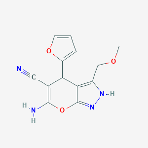 6-Amino-4-(2-furyl)-3-(methoxymethyl)-1,4-dihydropyrano[2,3-c]pyrazole-5-carbonitrile