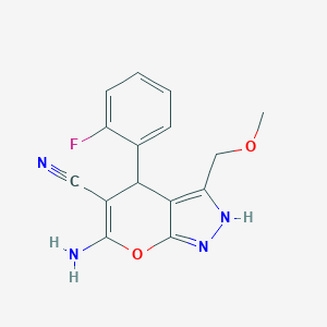 6-Amino-4-(2-fluorophenyl)-3-(methoxymethyl)-1,4-dihydropyrano[2,3-c]pyrazole-5-carbonitrile