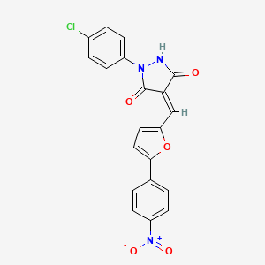 1-(4-chlorophenyl)-4-{[5-(4-nitrophenyl)-2-furyl]methylene}-3,5-pyrazolidinedione