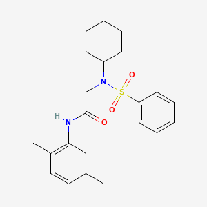 molecular formula C22H28N2O3S B3437284 N~2~-cyclohexyl-N~1~-(2,5-dimethylphenyl)-N~2~-(phenylsulfonyl)glycinamide 