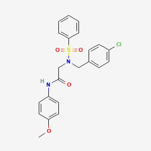 molecular formula C22H21ClN2O4S B3437289 N~2~-(4-chlorobenzyl)-N~1~-(4-methoxyphenyl)-N~2~-(phenylsulfonyl)glycinamide 