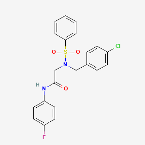 molecular formula C21H18ClFN2O3S B3437293 N~2~-(4-chlorobenzyl)-N~1~-(4-fluorophenyl)-N~2~-(phenylsulfonyl)glycinamide 