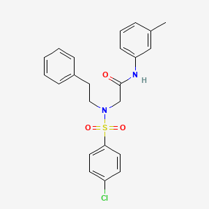 molecular formula C23H23ClN2O3S B3437300 N~2~-[(4-chlorophenyl)sulfonyl]-N~1~-(3-methylphenyl)-N~2~-(2-phenylethyl)glycinamide 
