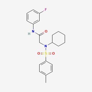 molecular formula C21H25FN2O3S B3437302 N~2~-cyclohexyl-N~1~-(3-fluorophenyl)-N~2~-[(4-methylphenyl)sulfonyl]glycinamide 