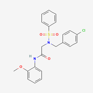 molecular formula C22H21ClN2O4S B3437303 N~2~-(4-chlorobenzyl)-N~1~-(2-methoxyphenyl)-N~2~-(phenylsulfonyl)glycinamide 