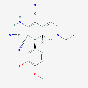 6-amino-8-(3,4-dimethoxyphenyl)-2-isopropyl-2,3,8,8a-tetrahydro-5,7,7(1H)-isoquinolinetricarbonitrile