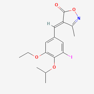 molecular formula C16H18INO4 B3437322 4-(3-ethoxy-5-iodo-4-isopropoxybenzylidene)-3-methyl-5(4H)-isoxazolone 