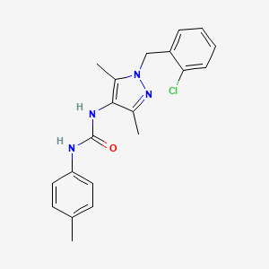 molecular formula C20H21ClN4O B3437339 N-[1-(2-chlorobenzyl)-3,5-dimethyl-1H-pyrazol-4-yl]-N'-(4-methylphenyl)urea 