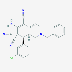 molecular formula C25H20ClN5 B343734 6-amino-2-benzyl-8-(3-chlorophenyl)-2,3,8,8a-tetrahydro-5,7,7(1H)-isoquinolinetricarbonitrile 