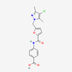 4-({5-[(4-chloro-3,5-dimethyl-1H-pyrazol-1-yl)methyl]-2-furoyl}amino)benzoic acid