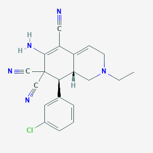 6-amino-8-(3-chlorophenyl)-2-ethyl-2,3,8,8a-tetrahydro-5,7,7(1H)-isoquinolinetricarbonitrile