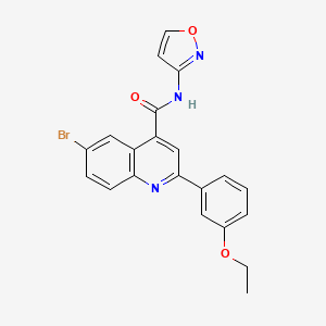 molecular formula C21H16BrN3O3 B3437350 6-bromo-2-(3-ethoxyphenyl)-N-3-isoxazolyl-4-quinolinecarboxamide 