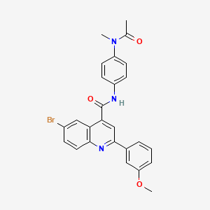 molecular formula C26H22BrN3O3 B3437361 N-{4-[acetyl(methyl)amino]phenyl}-6-bromo-2-(3-methoxyphenyl)-4-quinolinecarboxamide 