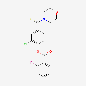 2-chloro-4-(4-morpholinylcarbonothioyl)phenyl 2-fluorobenzoate