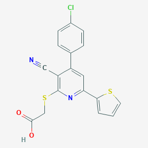 2-[4-(4-Chlorophenyl)-3-cyano-6-thiophen-2-ylpyridin-2-yl]sulfanylacetic acid
