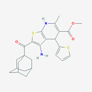 molecular formula C25H28N2O3S2 B343740 Methyl 2-(1-adamantylcarbonyl)-3-amino-6-methyl-4-(2-thienyl)-4,7-dihydrothieno[2,3-b]pyridine-5-carboxylate 