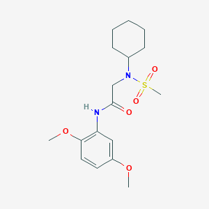 molecular formula C17H26N2O5S B3437414 N~2~-cyclohexyl-N~1~-(2,5-dimethoxyphenyl)-N~2~-(methylsulfonyl)glycinamide 