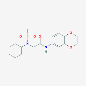molecular formula C17H24N2O5S B3437422 N~2~-cyclohexyl-N~1~-(2,3-dihydro-1,4-benzodioxin-6-yl)-N~2~-(methylsulfonyl)glycinamide 