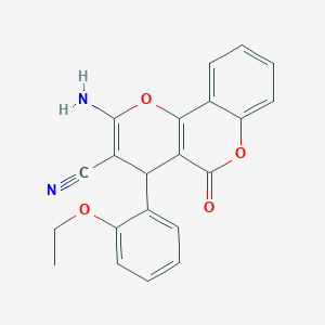 molecular formula C21H16N2O4 B343743 2-amino-4-(2-ethoxyphenyl)-5-oxo-4H,5H-pyrano[3,2-c]chromene-3-carbonitrile 