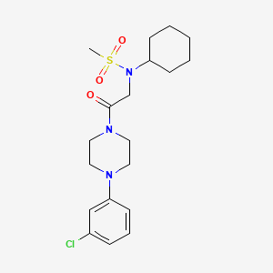 molecular formula C19H28ClN3O3S B3437437 N-{2-[4-(3-Chloro-phenyl)-piperazin-1-yl]-2-oxo-ethyl}-N-cyclohexyl-methanesulfonamide 