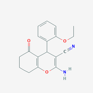 molecular formula C18H18N2O3 B343744 2-Amino-4-(2-ethoxy-phenyl)-5-oxo-5,6,7,8-tetrahydro-4H-chromene-3-carbonitrile 