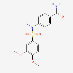 molecular formula C16H18N2O5S B3437442 4-[[(3,4-dimethoxyphenyl)sulfonyl](methyl)amino]benzamide 