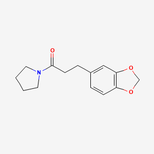 molecular formula C14H17NO3 B3437446 3-(2H-1,3-BENZODIOXOL-5-YL)-1-(PYRROLIDIN-1-YL)PROPAN-1-ONE 