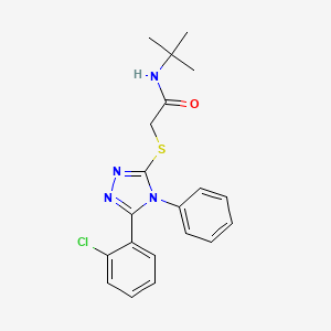 molecular formula C20H21ClN4OS B3437457 N-(tert-butyl)-2-{[5-(2-chlorophenyl)-4-phenyl-4H-1,2,4-triazol-3-yl]thio}acetamide 