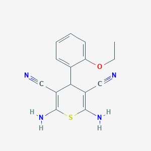 molecular formula C15H14N4OS B343746 2,6-diamino-4-(2-ethoxyphenyl)-4H-thiopyran-3,5-dicarbonitrile 