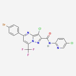 molecular formula C19H9BrCl2F3N5O B3437465 5-(4-bromophenyl)-3-chloro-N-(5-chloro-2-pyridinyl)-7-(trifluoromethyl)pyrazolo[1,5-a]pyrimidine-2-carboxamide 