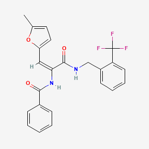 molecular formula C23H19F3N2O3 B3437467 N-[2-(5-methyl-2-furyl)-1-({[2-(trifluoromethyl)benzyl]amino}carbonyl)vinyl]benzamide 