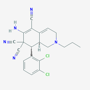 molecular formula C21H19Cl2N5 B343747 6-amino-8-(2,3-dichlorophenyl)-2-propyl-2,3,8,8a-tetrahydro-5,7,7(1H)-isoquinolinetricarbonitrile 