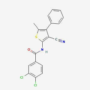 molecular formula C19H12Cl2N2OS B3437479 3,4-dichloro-N-(3-cyano-5-methyl-4-phenyl-2-thienyl)benzamide 