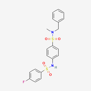 molecular formula C20H19FN2O4S2 B3437529 N-(4-{[benzyl(methyl)amino]sulfonyl}phenyl)-4-fluorobenzenesulfonamide 