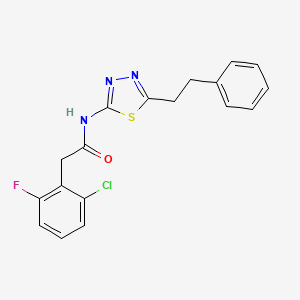 2-(2-chloro-6-fluorophenyl)-N-[5-(2-phenylethyl)-1,3,4-thiadiazol-2-yl]acetamide