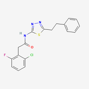 molecular formula C18H15ClFN3OS B3437533 2-(2-chloro-6-fluorophenyl)-N-[5-(2-phenylethyl)-1,3,4-thiadiazol-2-yl]acetamide 