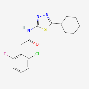 2-(2-chloro-6-fluorophenyl)-N-(5-cyclohexyl-1,3,4-thiadiazol-2-yl)acetamide