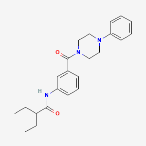 molecular formula C23H29N3O2 B3437547 2-ethyl-N-{3-[(4-phenyl-1-piperazinyl)carbonyl]phenyl}butanamide 
