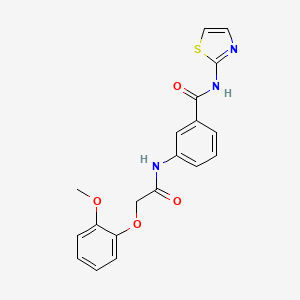 molecular formula C19H17N3O4S B3437567 3-{[(2-methoxyphenoxy)acetyl]amino}-N-1,3-thiazol-2-ylbenzamide 